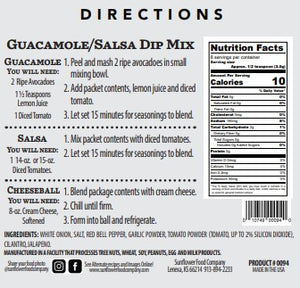 Guacamole/Salsa Vegetable Dip Mix (Also Santa Fe Cheeseball) (2)