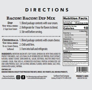 Bacon Bacon Bacon Dip Mix-Multiple Products in 1 Packet! (2)