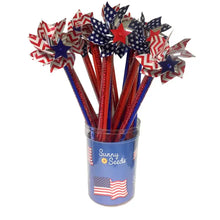 Load image into Gallery viewer, Patriotic Sunny Seed Pinwheel Toppers 4 oz. (Pack of 4)
