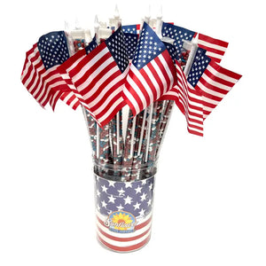 Patriotic Sunny Seed Flag Topper 4 oz, fabric flag included! (Pack of 4)